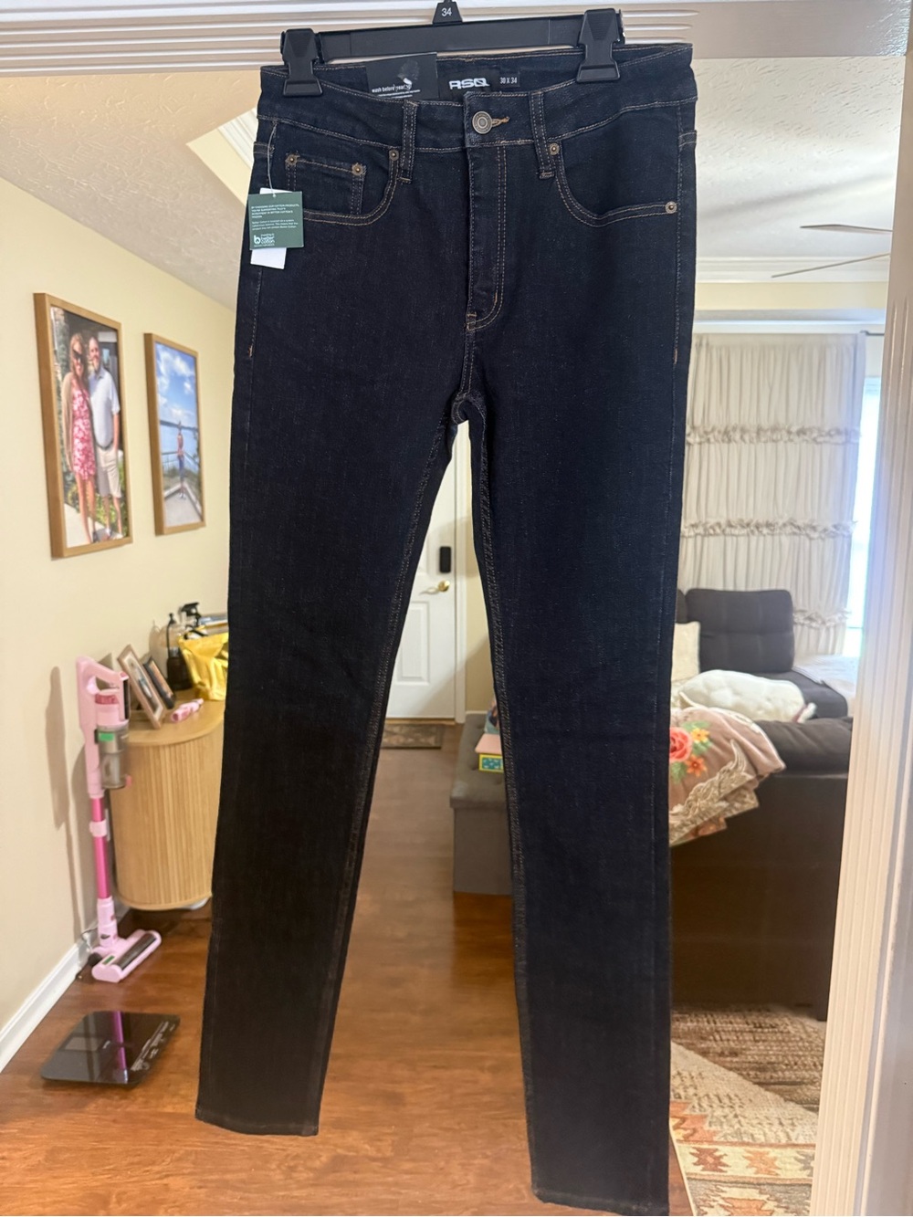 Men's Dark Wash Slim Fit Jeans - dark denim
